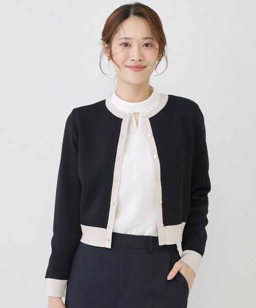 COUP DE CHANCE / クードシャンス カーディガン・ボレロ | 【手洗い可／幾何柄／無地あり】短め丈カーディガン | 詳細5