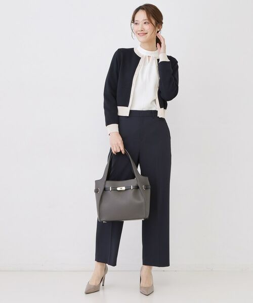 COUP DE CHANCE / クードシャンス カーディガン・ボレロ | 【手洗い可／幾何柄／無地あり】短め丈カーディガン | 詳細7