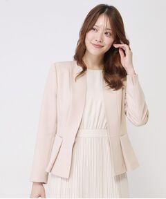 COUP DE CHANCE / クードシャンス ノーカラージャケット | 【手洗い可／日本製／スーツ可】ペプラムデザインのカラーレスジャケット