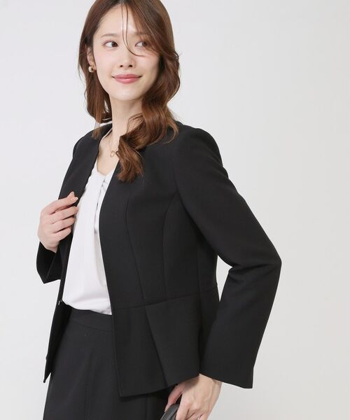 COUP DE CHANCE / クードシャンス ノーカラージャケット | 【手洗い可／日本製／スーツ可】ペプラムデザインのカラーレスジャケット | 詳細5