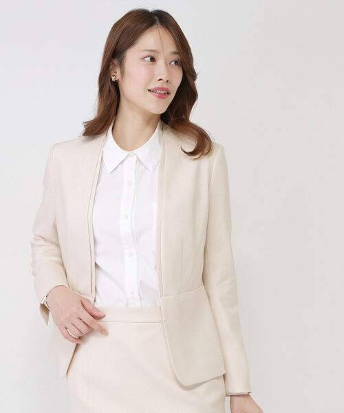 COUP DE CHANCE / クードシャンス ノーカラージャケット | 【手洗い可／日本製／スーツ可】美シルエットのカラーレスジャケット | 詳細1