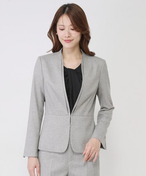 COUP DE CHANCE / クードシャンス ノーカラージャケット | 【手洗い可／日本製／スーツ可】美シルエットのカラーレスジャケット | 詳細13