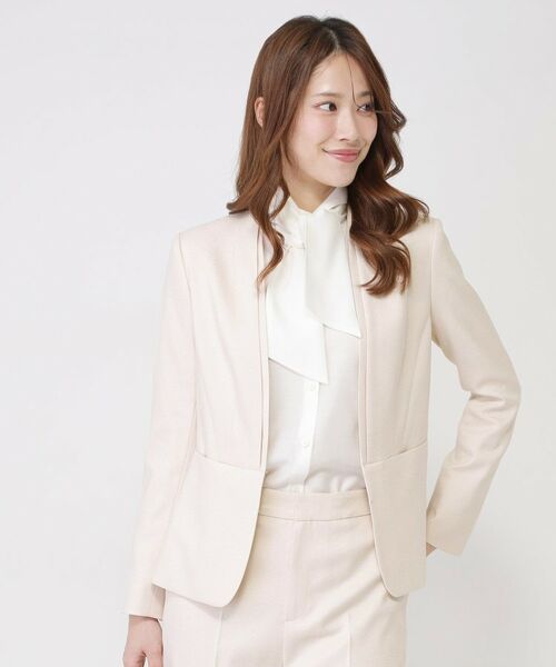 COUP DE CHANCE / クードシャンス ノーカラージャケット | 【手洗い可／日本製／スーツ可】美シルエットのカラーレスジャケット | 詳細2