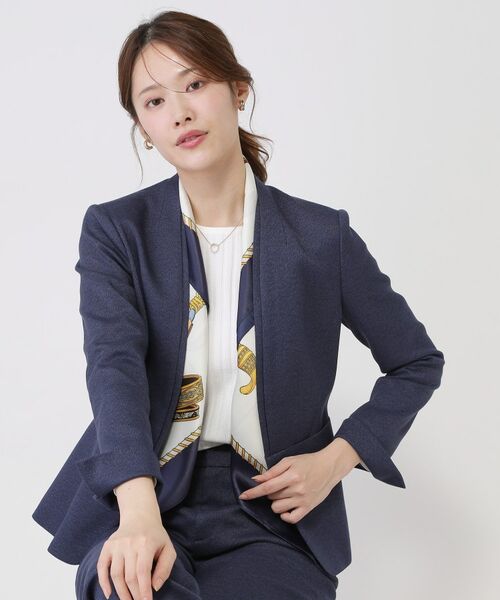 COUP DE CHANCE / クードシャンス ノーカラージャケット | 【手洗い可／日本製／スーツ可】美シルエットのカラーレスジャケット | 詳細9