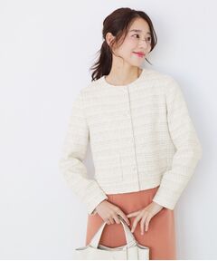 COUP DE CHANCE / クードシャンス ノーカラージャケット | 【ON/OFF着回し】カラーツイードジャケット