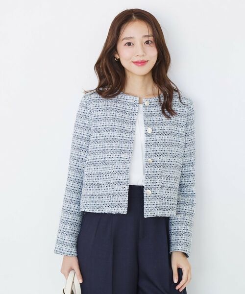 COUP DE CHANCE / クードシャンス ノーカラージャケット | 【ON/OFF着回し】カラーツイードジャケット | 詳細5