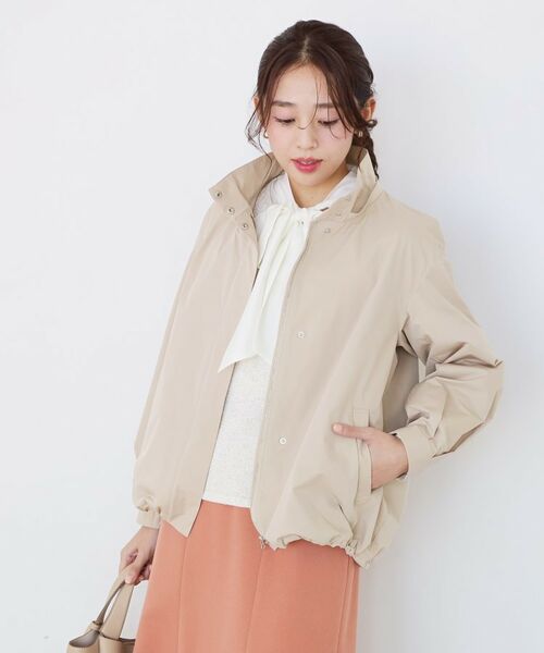 COUP DE CHANCE / クードシャンス レザーブルゾン・ジャケット | 【手洗い可／裏地なし／袖プッシュアップ可／フード取外し可】マウンテンパーカー（グレージュ(050)）