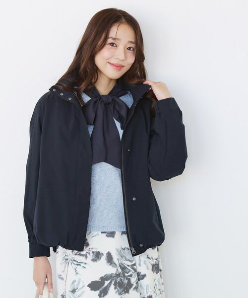 COUP DE CHANCE / クードシャンス レザーブルゾン・ジャケット | 【手洗い可／裏地なし／袖プッシュアップ可／フード取外し可】マウンテンパーカー（ネイビー(094)）