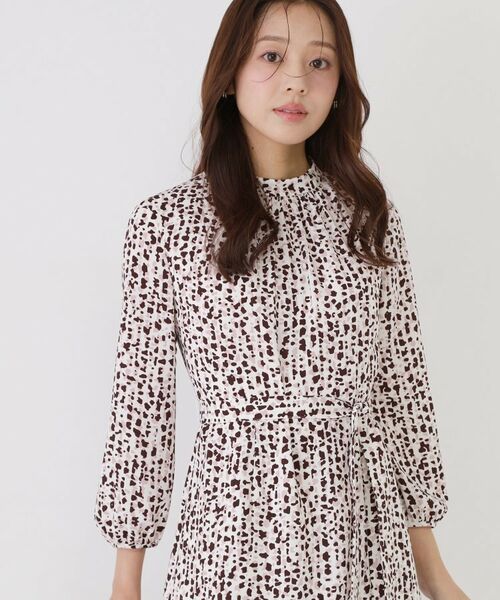 COUP DE CHANCE / クードシャンス ミニ丈・ひざ丈ワンピース | 【手洗い可／日本製】幾何柄エレガントワンピース | 詳細5