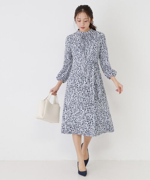 COUP DE CHANCE / クードシャンス ミニ丈・ひざ丈ワンピース | 【手洗い可／日本製】幾何柄エレガントワンピース | 詳細9