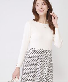 COUP DE CHANCE / クードシャンス ミニ丈・ひざ丈ワンピース | 【手洗い可】異素材ドッキングワンピース