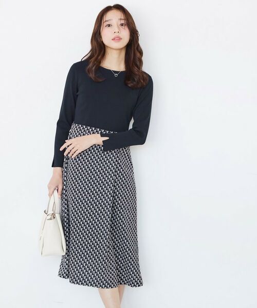 COUP DE CHANCE / クードシャンス ミニ丈・ひざ丈ワンピース | 【手洗い可】異素材ドッキングワンピース | 詳細1