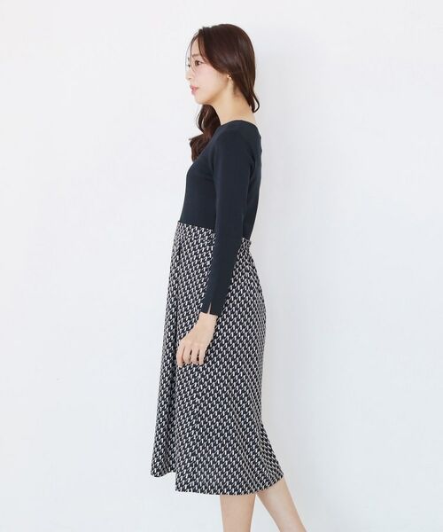 COUP DE CHANCE / クードシャンス ミニ丈・ひざ丈ワンピース | 【手洗い可】異素材ドッキングワンピース | 詳細10