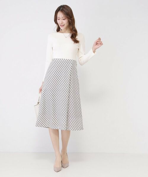 COUP DE CHANCE / クードシャンス ミニ丈・ひざ丈ワンピース | 【手洗い可】異素材ドッキングワンピース | 詳細7