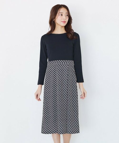 COUP DE CHANCE / クードシャンス ミニ丈・ひざ丈ワンピース | 【手洗い可】異素材ドッキングワンピース | 詳細9