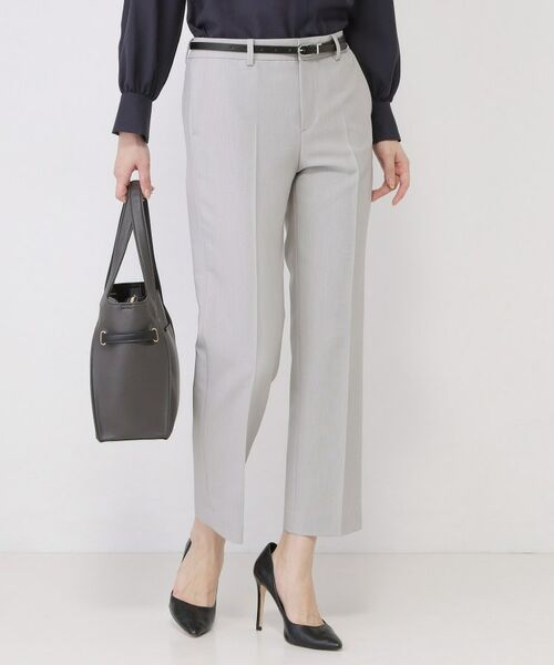 COUP DE CHANCE / クードシャンス パンツ | 【手洗い可／日本製／スーツ可】センタープレス入りストレートパンツ（ライトグレー(011)）