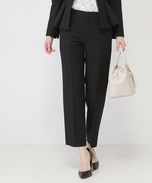 COUP DE CHANCE / クードシャンス パンツ | 【手洗い可／日本製／スーツ可】センタープレス入りストレートパンツ（ブラック(019)）