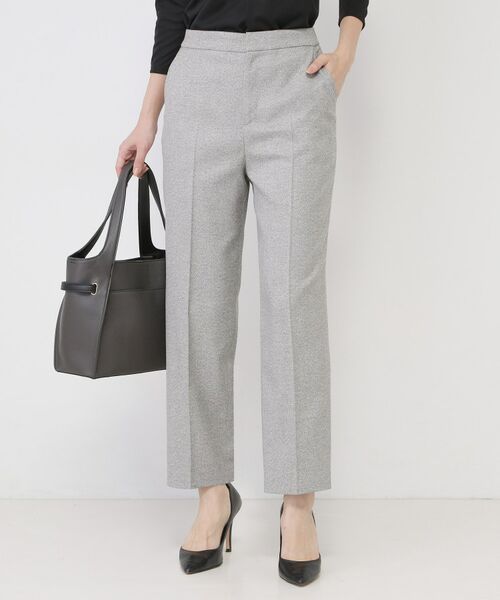 COUP DE CHANCE / クードシャンス パンツ | 【手洗い可／日本製／スーツ可】センタープレス入りテーパードパンツ（ライトグレー(411)）