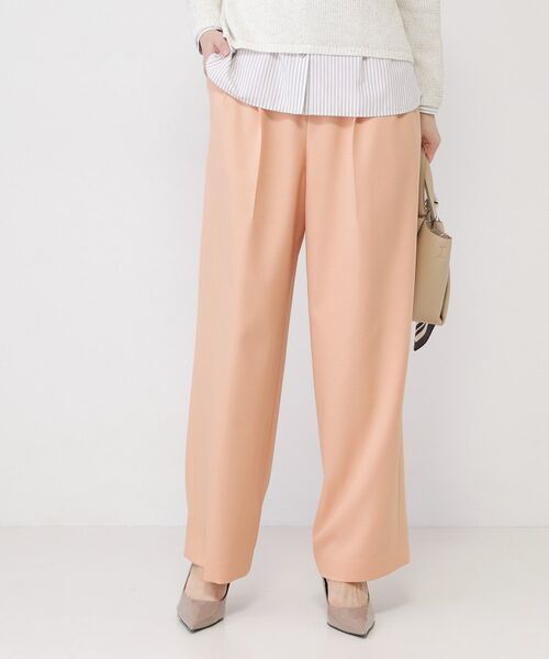 COUP DE CHANCE / クードシャンス パンツ | 【手洗い可】タック入りワイドパンツ（オレンジ(065)）