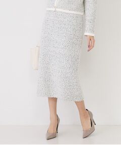 COUP DE CHANCE / クードシャンス スカート | 【洗える/セットアップ可/ウエストゴム】ツイード調ニットスカート