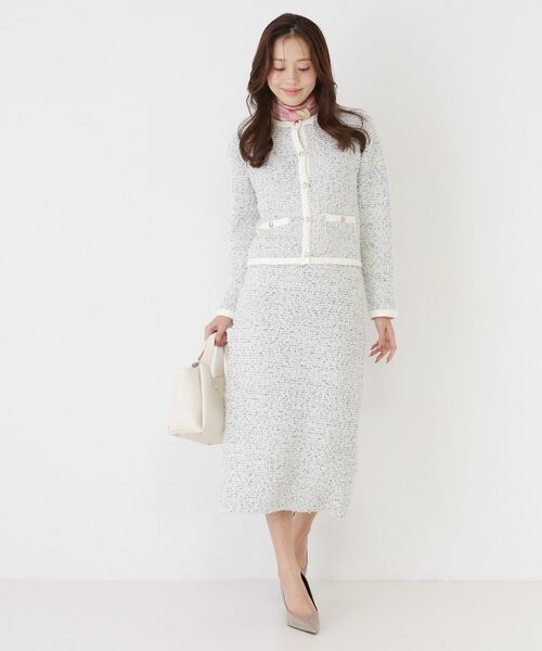 COUP DE CHANCE / クードシャンス スカート | 【洗える/セットアップ可/ウエストゴム】ツイード調ニットスカート | 詳細2