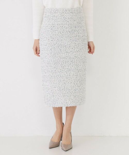 COUP DE CHANCE / クードシャンス スカート | 【洗える/セットアップ可/ウエストゴム】ツイード調ニットスカート | 詳細9