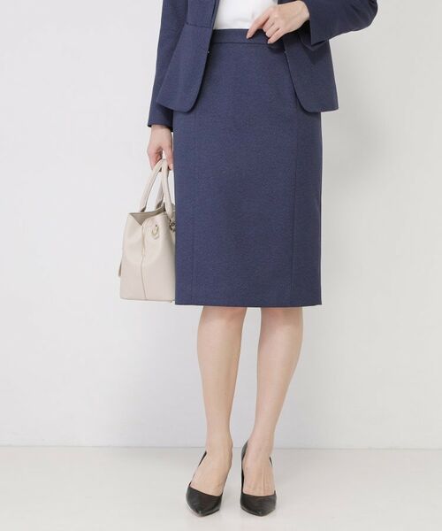 COUP DE CHANCE / クードシャンス ミニ・ひざ丈スカート | 【手洗い可／日本製／スーツ可】タイトシルエットスカート（ネイビー(494)）