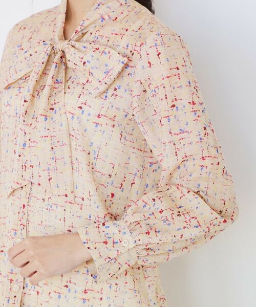 COUP DE CHANCE / クードシャンス シャツ・ブラウス | 【手洗い可／一枚着／ジャケットイン】プリントボウブラウス | 詳細12