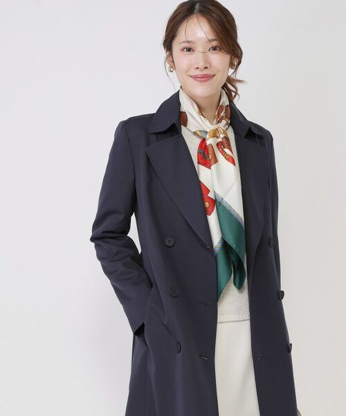 COUP DE CHANCE / クードシャンス トレンチコート | 【撥水／細見えシルエット】きれいめトレンチコート（ネイビー(094)）