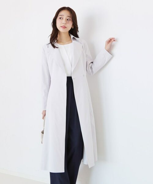 COUP DE CHANCE / クードシャンス トレンチコート | 【きれいめ羽織り】Aラインドレスコート（ライトグレー(011)）