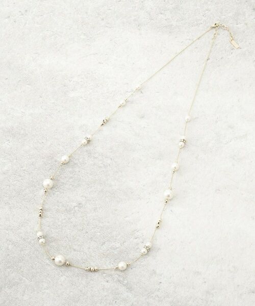 COUP DE CHANCE / クードシャンス ネックレス・ペンダント・チョーカー | ロングパール調ネックレス／国産人工真珠／チェコ装飾／セレモニー（ゴールド(007)）