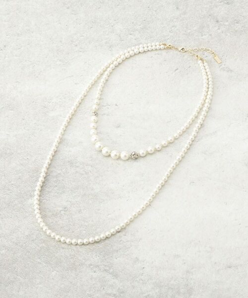 COUP DE CHANCE / クードシャンス ネックレス・ペンダント・チョーカー | 取り外し可能／ツインフェイクパール／国内生産／国産人工真珠／セレモニー／入卒／パーティー（ゴールド(007)）