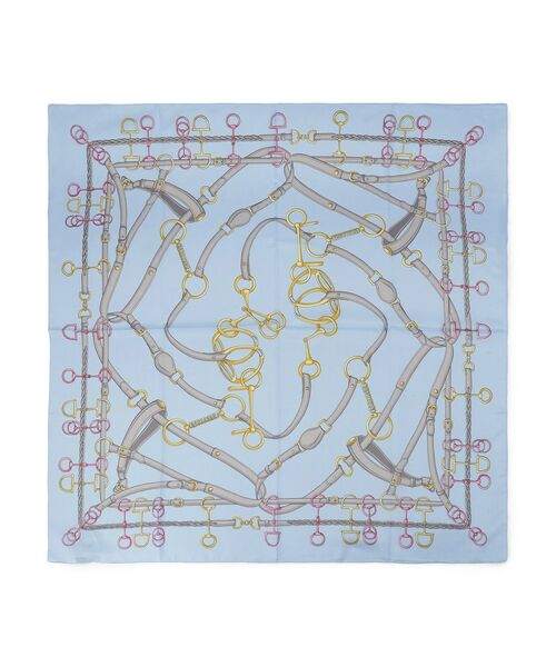 COUP DE CHANCE / クードシャンス バンダナ・スカーフ | 【ベルト柄／チェーン柄／イタリア製】スカーフ（サックスブルー(390)）