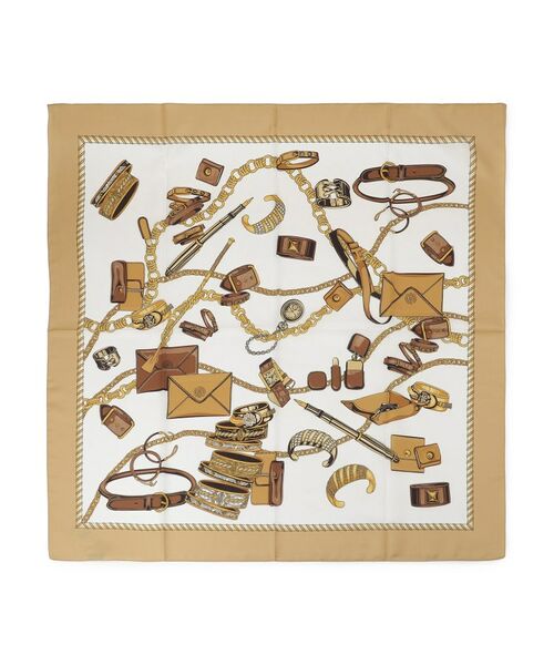 COUP DE CHANCE / クードシャンス バンダナ・スカーフ | 【ベルトチェーン柄/アクセチェーン柄】スカーフ（グレージュ(350)）