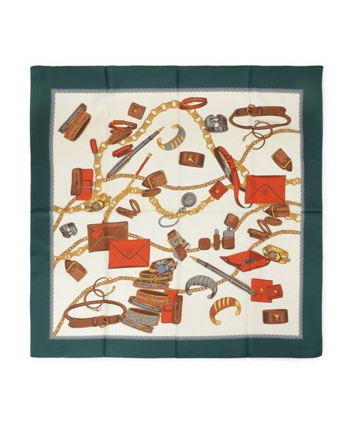 COUP DE CHANCE / クードシャンス バンダナ・スカーフ | 【ベルトチェーン柄/アクセチェーン柄】スカーフ（グリーン(322)）