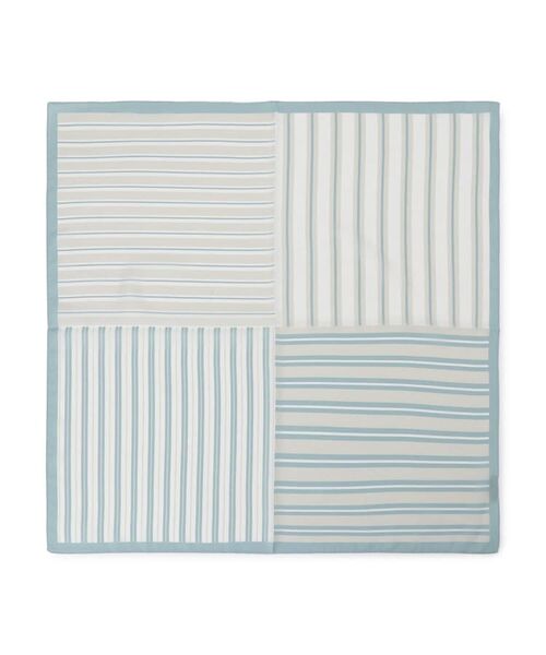 COUP DE CHANCE / クードシャンス マフラー・ショール・スヌード・ストール | 【ストライプ柄／イタリア製】スカーフ（サックスブルー(390)）