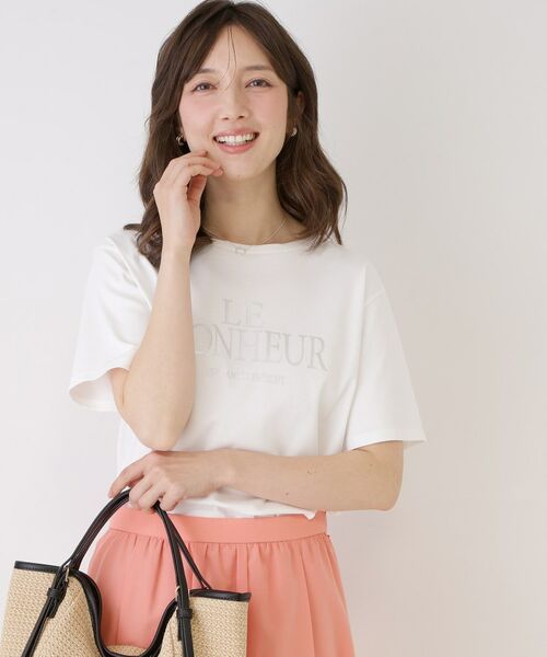 COUP DE CHANCE / クードシャンス Tシャツ | 【手洗い可／日本製】半袖ロゴTシャツ（ホワイト(001)）