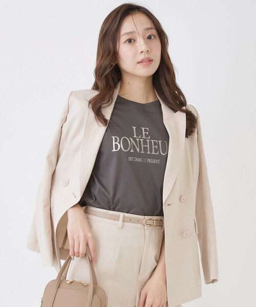 COUP DE CHANCE / クードシャンス Tシャツ | 【手洗い可／日本製】半袖ロゴTシャツ（グレー(015)）