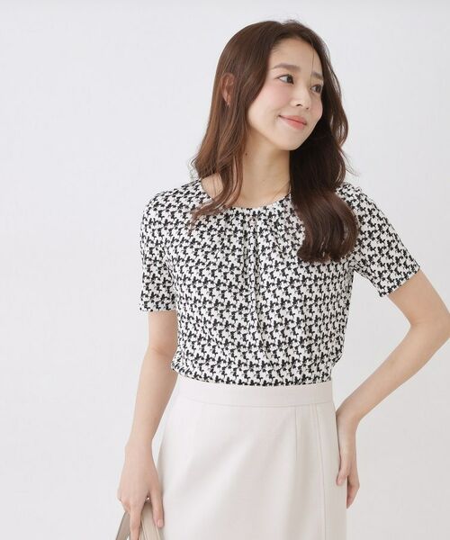 COUP DE CHANCE / クードシャンス カットソー | 【手洗い可／日本製／一枚着／ジャケットイン／セットアップ可】幾何柄カットソー | 詳細1