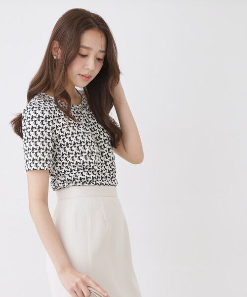 COUP DE CHANCE / クードシャンス カットソー | 【手洗い可／日本製／一枚着／ジャケットイン／セットアップ可】幾何柄カットソー | 詳細2