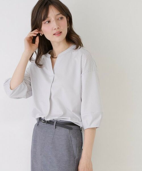 COUP DE CHANCE / クードシャンス カットソー | 【手洗い可／日本製】ストライプ柄ジャージートップス | 詳細10