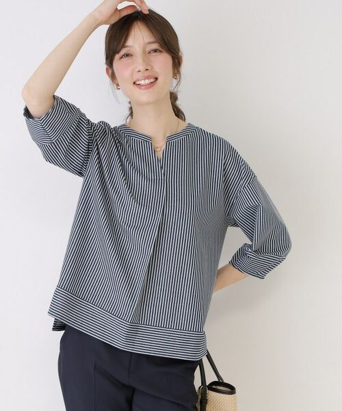 COUP DE CHANCE / クードシャンス カットソー | 【手洗い可／日本製】ストライプ柄ジャージートップス | 詳細13