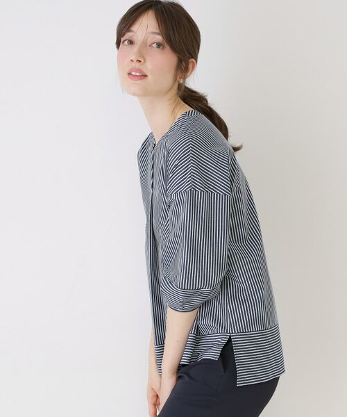 COUP DE CHANCE / クードシャンス カットソー | 【手洗い可／日本製】ストライプ柄ジャージートップス | 詳細14