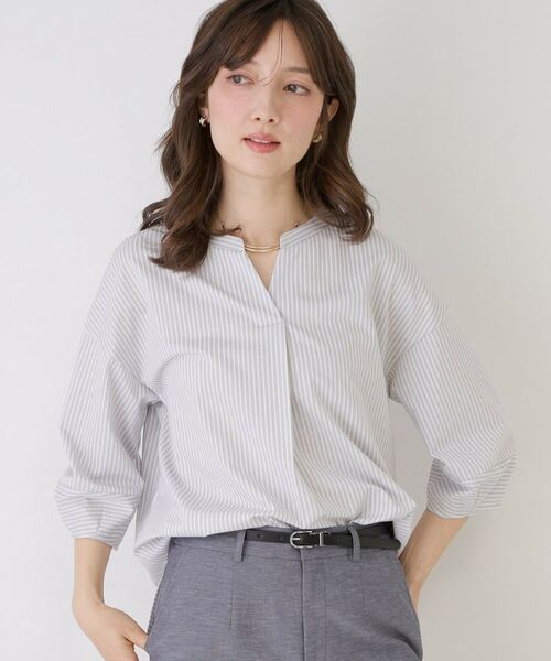 COUP DE CHANCE / クードシャンス カットソー | 【手洗い可／日本製】ストライプ柄ジャージートップス | 詳細9