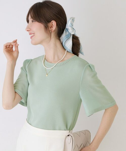 COUP DE CHANCE / クードシャンス ニット・セーター | 【手洗い可／日本製】シアースリーブニットトップス | 詳細1