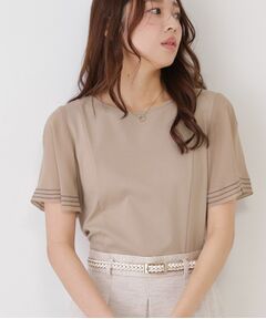 COUP DE CHANCE / クードシャンス カットソー | 【手洗い可】異素材ドッキング・フレアスリーブカットソー