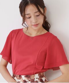 COUP DE CHANCE / クードシャンス カットソー | 【手洗い可】異素材ドッキング・フレアスリーブカットソー