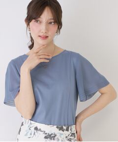 COUP DE CHANCE / クードシャンス カットソー | 【手洗い可】異素材ドッキング・フレアスリーブカットソー