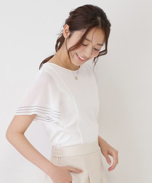 COUP DE CHANCE / クードシャンス カットソー | 【手洗い可】異素材ドッキング・フレアスリーブカットソー | 詳細10