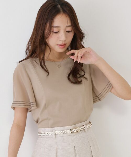 COUP DE CHANCE / クードシャンス カットソー | 【手洗い可】異素材ドッキング・フレアスリーブカットソー | 詳細13